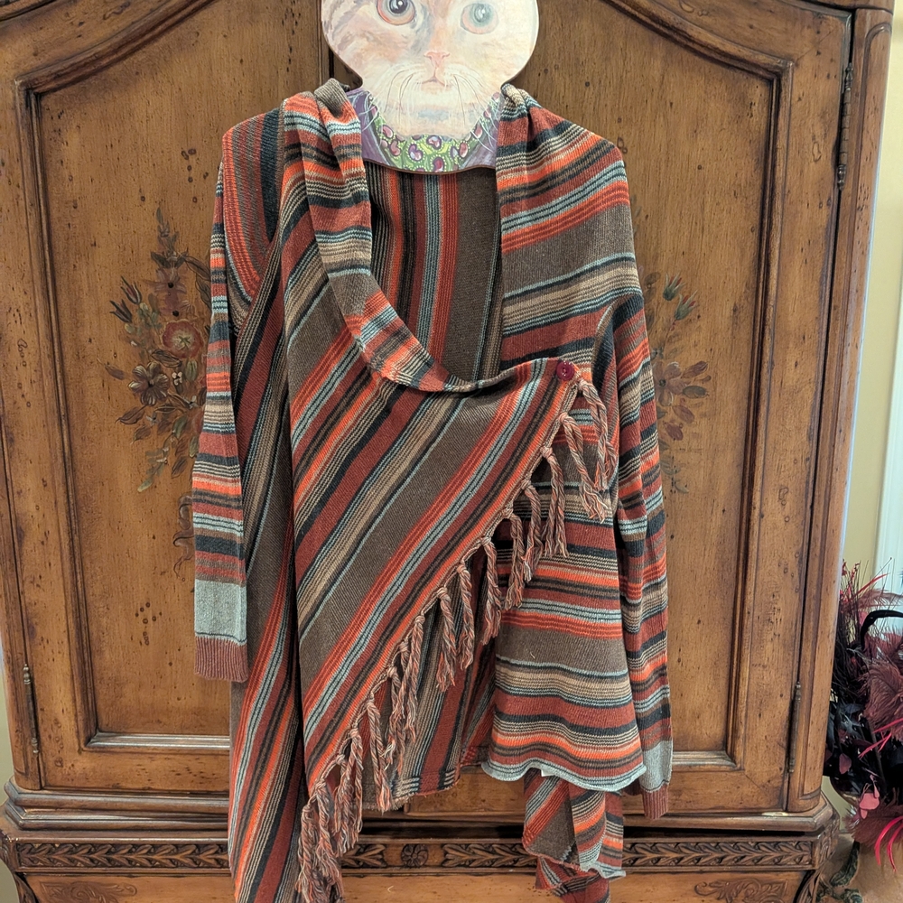 Boho Striped Draped Sweater for Women
